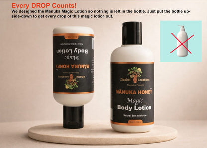 MANUKA PEOPLE Magic Lotion with Raw Manuka Honey 16+ for a long-lasting skin hydration.